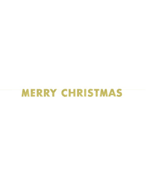Kimaltava kultainen Merry Christmas banneri - Basic Christmas