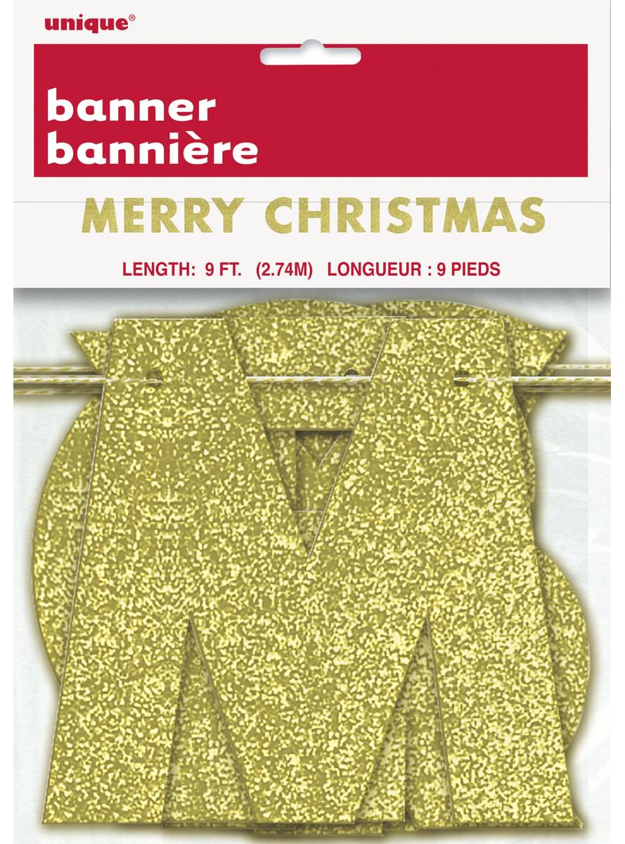 Csillogó arany boldog karácsonyt banner - Basic Christmas