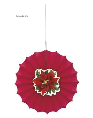 Decorative paper fan with elegant Easter flower - Holly Poinsettia