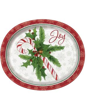 8 pratos de caramelo natalíci (31x25 cm) - Candy Cane Christmas