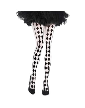 Black and white harlequin stockings for women