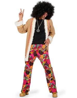 Beige hippie kostume til mænd