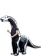 Fato de diplodocus esquelético insuflável para adulto