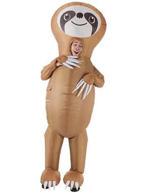 Fato de urso preguiçoso insuflável para adulto