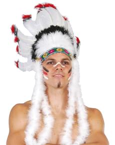 White Indian Feather Headdress
