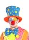 Sombrero de payaso naranja y azul