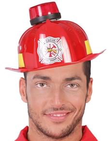 Capacete de bombeiro com sirene e luz
