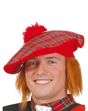 Chapeau écossais avec cheveux