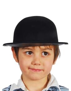 Chapéu-coco preto infantil