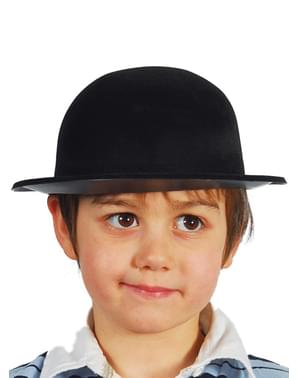 bowler klobuk v črni barvi za malčka