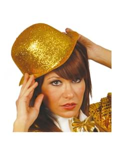 Chapéu-coco de escarcha dourada