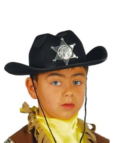 Chapéu xerife infantil preto