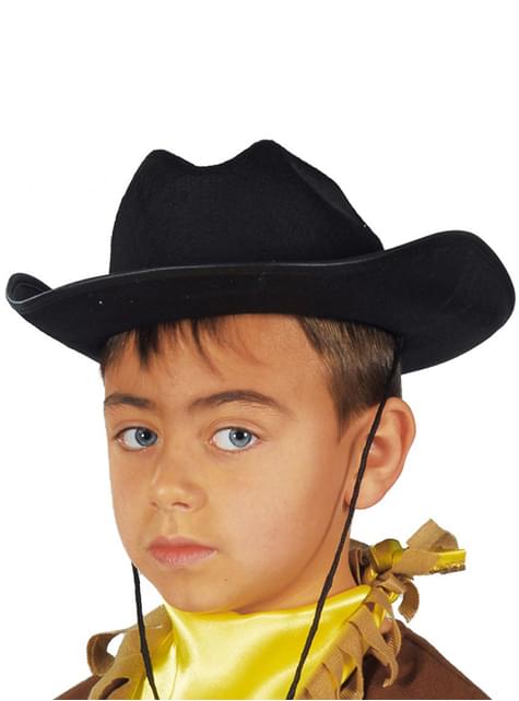vloeistof wol Duur Zwarte cowboy hoed voor kinderen. Volgende dag geleverd | Funidelia