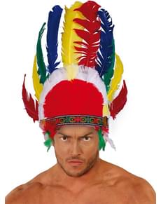 Penacho com penas índio