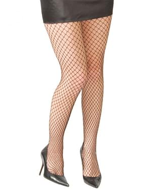 Collants résille en maille large noirs
