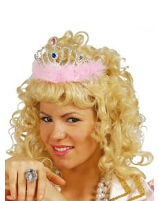 Diadema prateado com penas