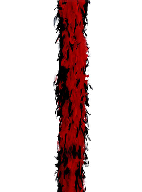Boa à plumes rouges et noires