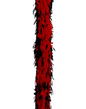 Červené a čierne perie Boa