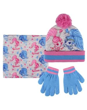 Shimmer and Shine beanie muts, sjaal en handschoenen set voor kinderen