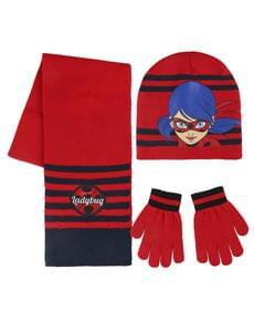 Conjunto de luvas gorro e gola de pescoço infantil de As Aventuras De Ladybug