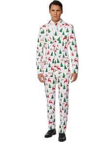 Suitmaster Merry Christmas White Suit for Men