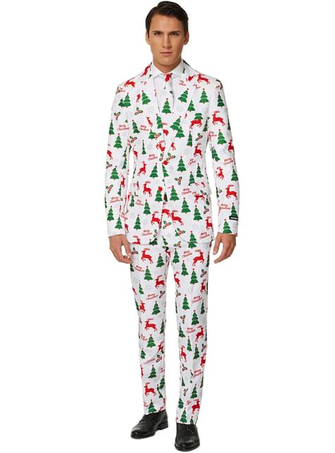Suitmaster Merry Christmas Hvit Dress til Menn