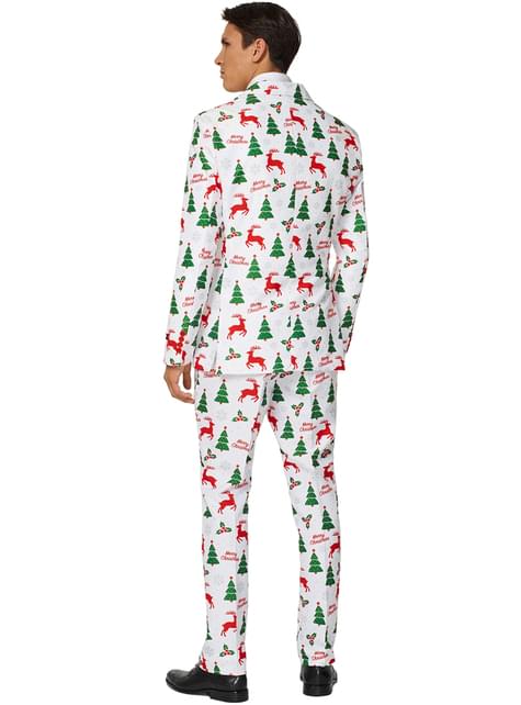 Suitmaster Glædelig Jul Hvidt Jakkesæt til Mænd