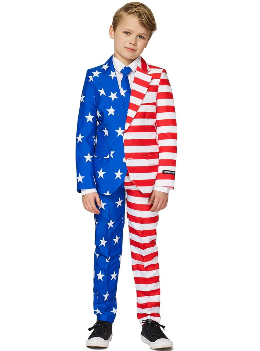 Kostym USA flagga Suitmeister barn