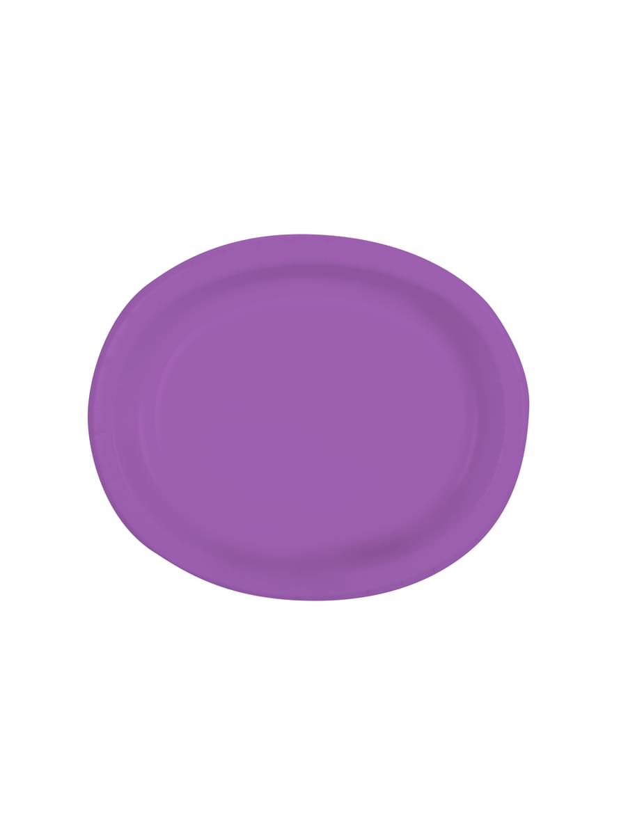 Набор из 8 фиолетовых овальных подносов - Basic Colours Line