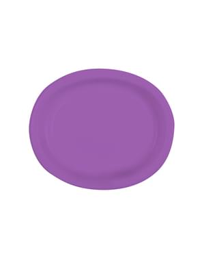 8 plateaux ovales violets - Gamme couleur unie