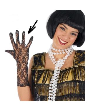 Чорні мереживні рукавички