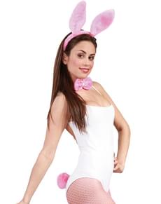 Conjunto de coelhinho cor-de-rosa