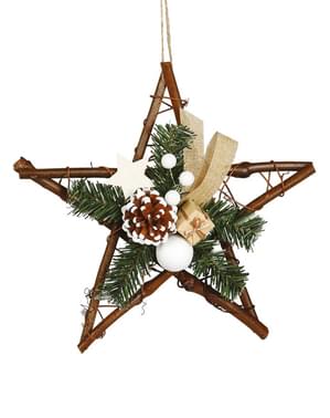 Estrela natalícia grande com pinha para a árvore de Natal