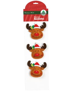 Set de 3 renne de noël pour le sapin
