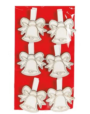 Set 6 Christmas Bell Clip On Ornamen Pohon