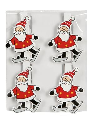 Set 4 Klip Santa Claus Ornamen Pohon