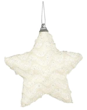 Elfenbens Stjerne Juletræs Ornament