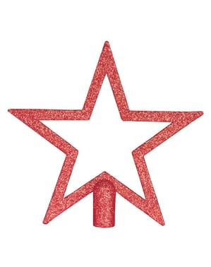 Étoile de noël rouge à paillettes pour le sapin