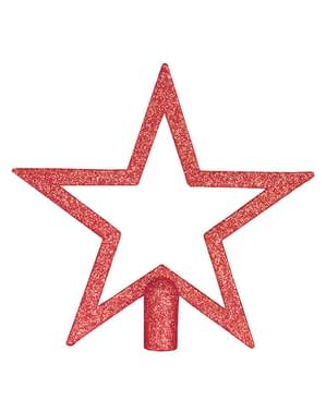 Rød Glitter Stjerne Juletræs Ornament