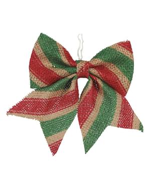 Laços natalícios vermelhos e verdes para a árvore de Natal