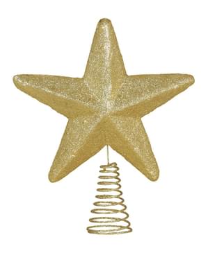 Guld Glitter Stjerne Juletræs Topper