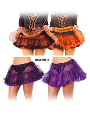 Tutu reversibil portocaliu/lila