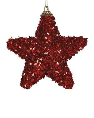 3 लाल क्रिसमस ट्री सितारों का सेट