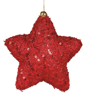 Διακοσμημένο Κόκκινο Στολίδι Χριστουγεννιάτικου Δέντρου