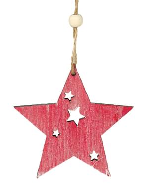 Ornamen Pohon Natal Bintang Merah Muda