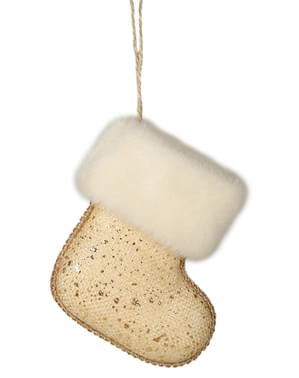 Bota natalícia dourada para a árvore de Natal