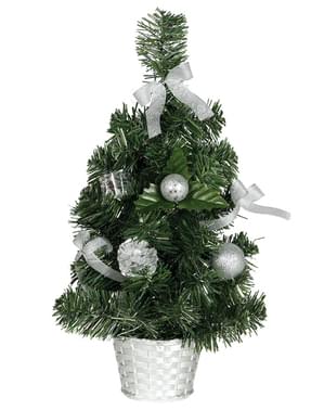 Mini árbol navideño plateado