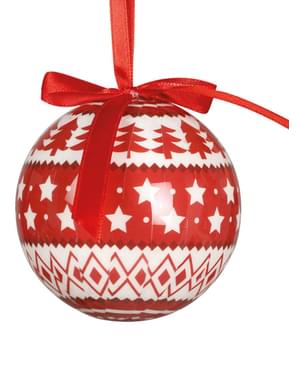 6 julgranskulor dekorerade med stjärnor