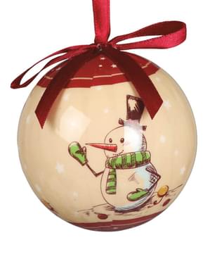 Set de 6 boules de Noël décorées de neige