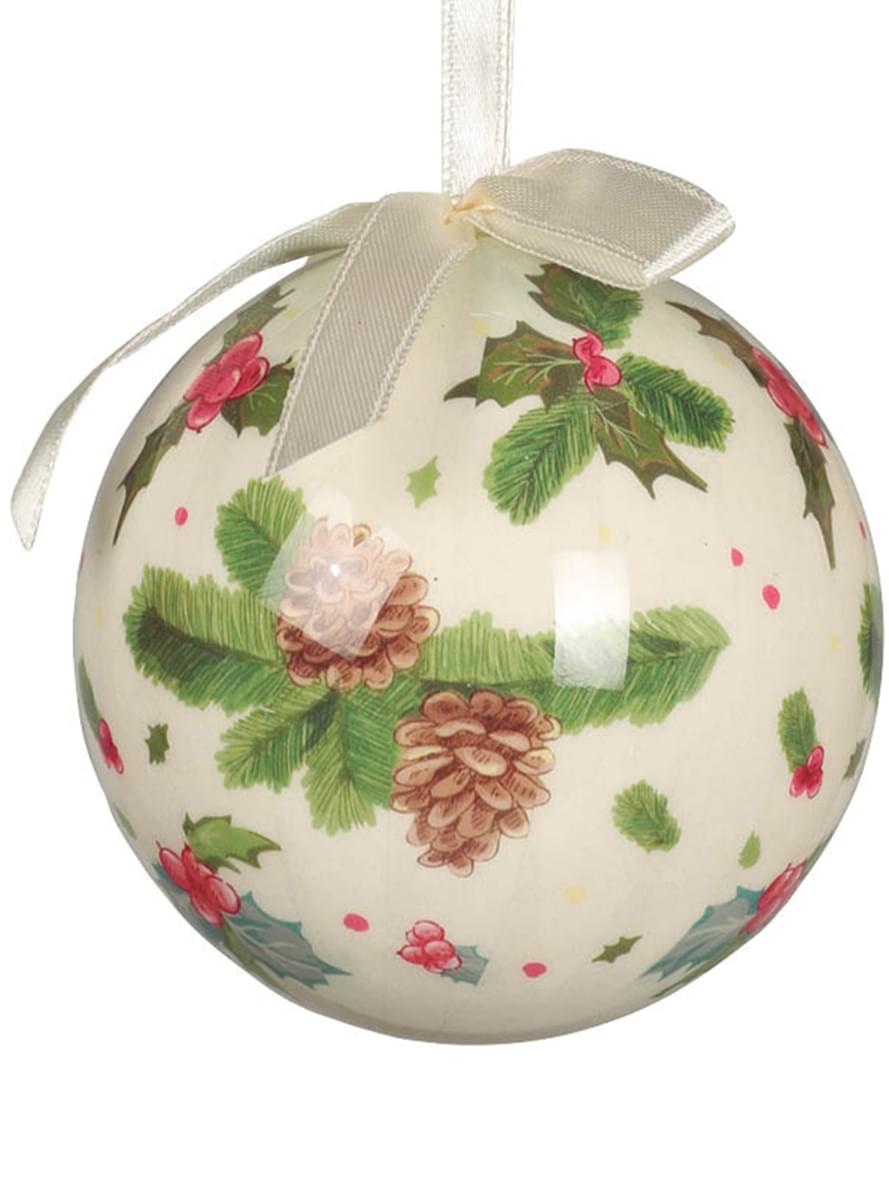 6 globuri de Crăciun decorate cu vâsc